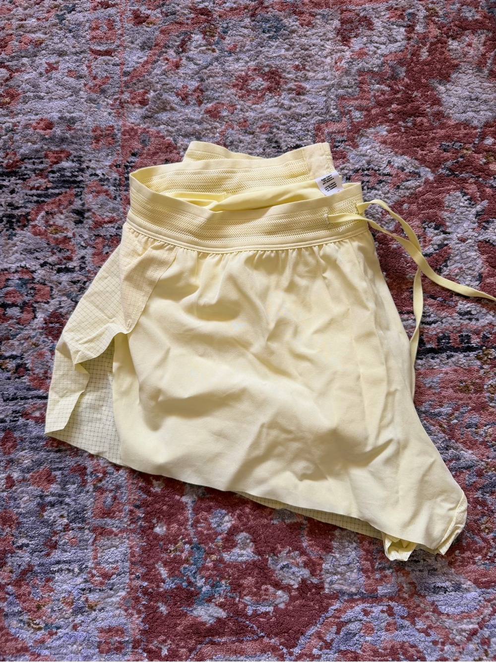 Women's Athletic Running Shorts - Light Yellow - Picture 2 of 4